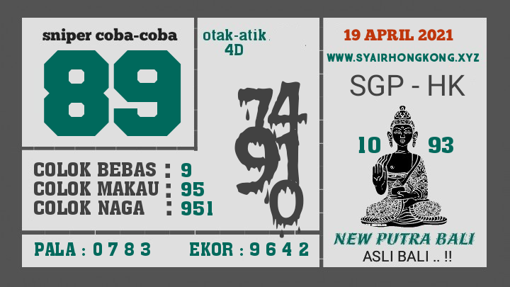 Syair Togel HONGKONG 19 April 2021. Syair Terlengkap hari ini
