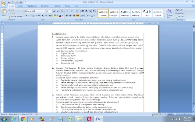 Contoh soal P3K bidang bakteriologi dan kunci jawaban