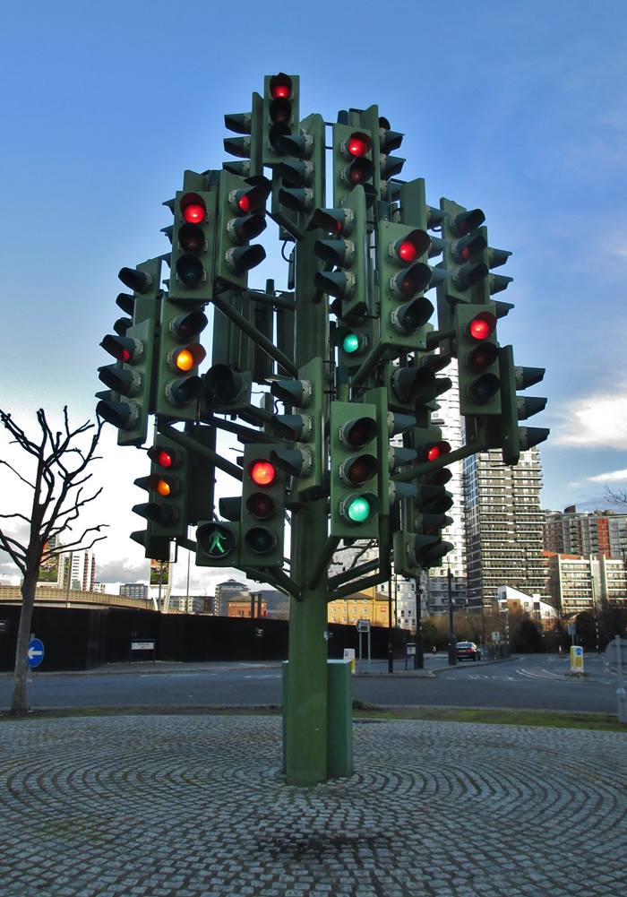 Traffic light tree in london