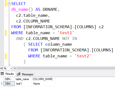 Compare Columns Of Two Tables In SQL Server - SQLArena