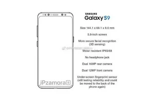 تسريبات حول تصميم ومواصفات جهاز سامسونج القادم galaxy s9 الرائد