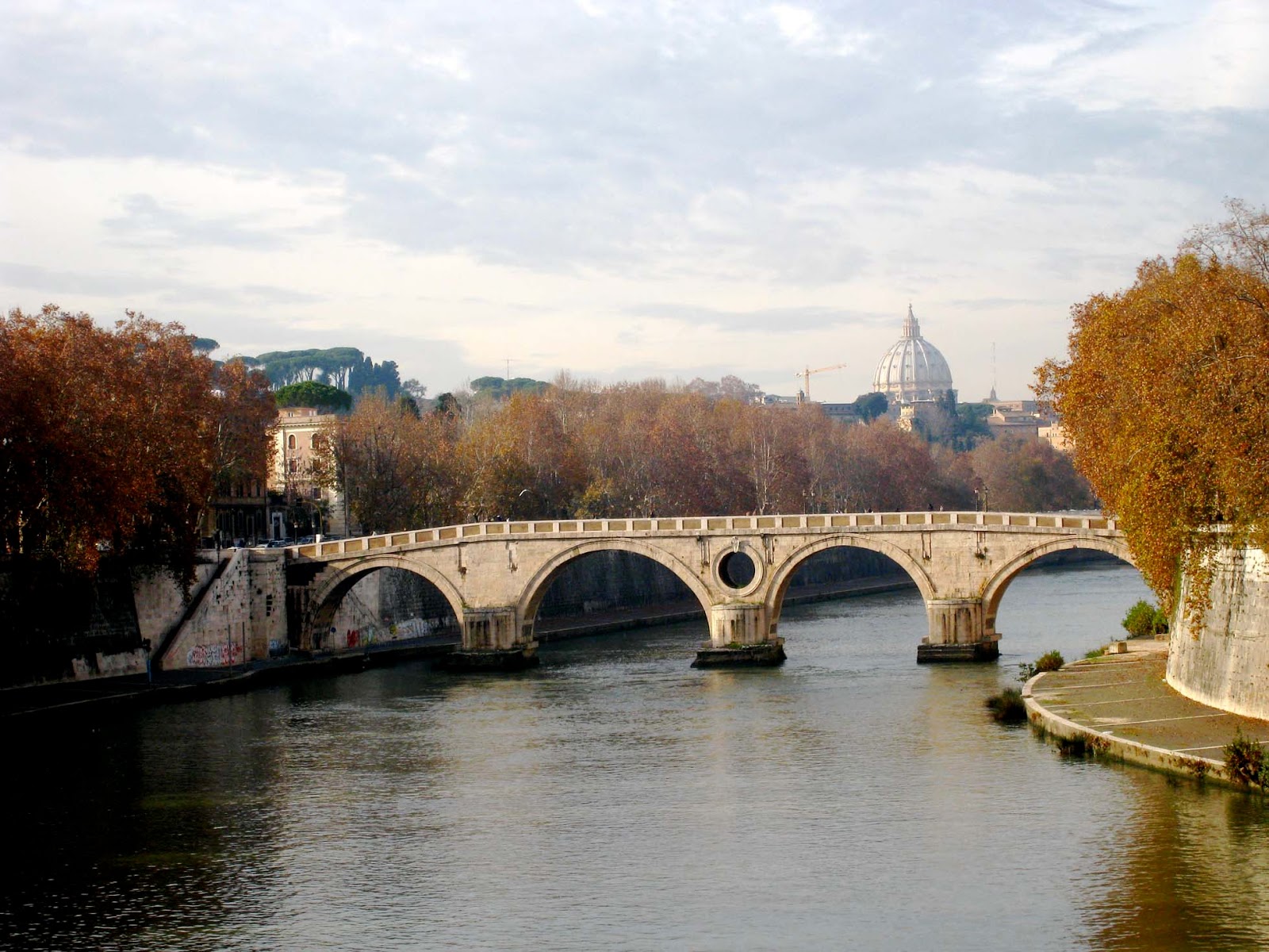 Bridge River Picture Bridge In Rome