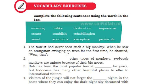 Kunci Jawaban Chapter 4 Halaman 56 Vocabulary Exercise