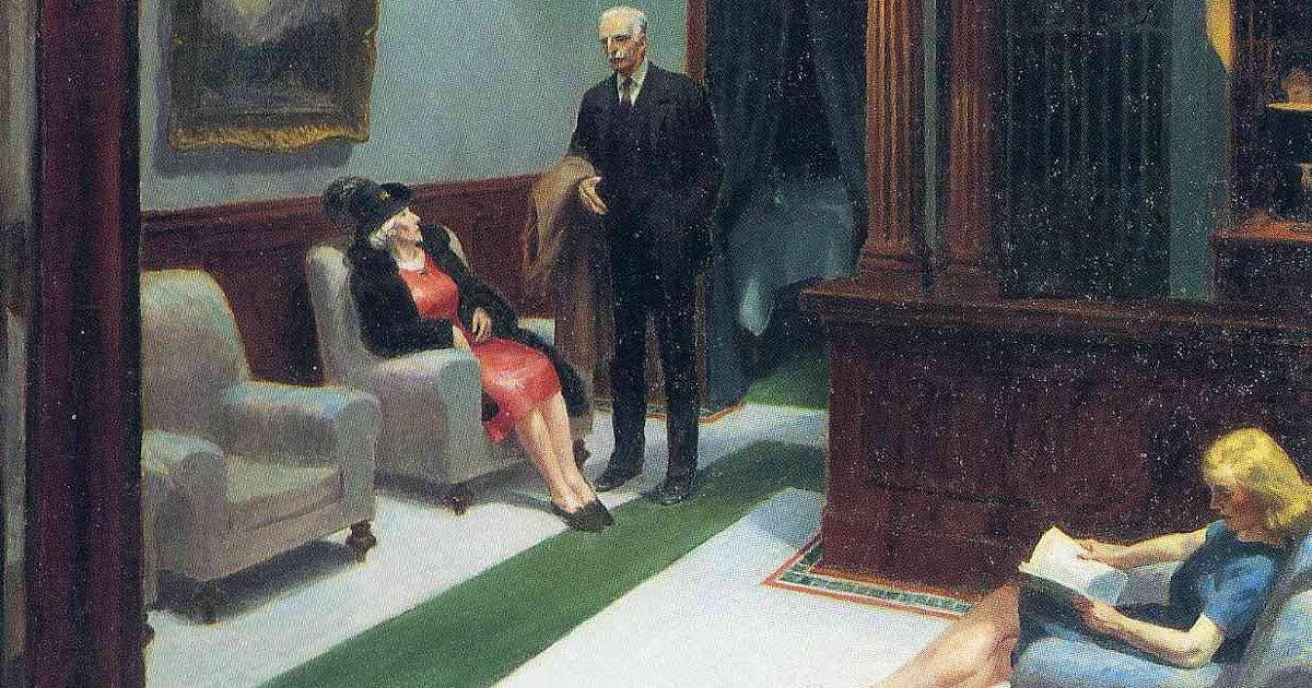 MY WRITERS SITE Hotel Lobby, 1943, Edward Hopper