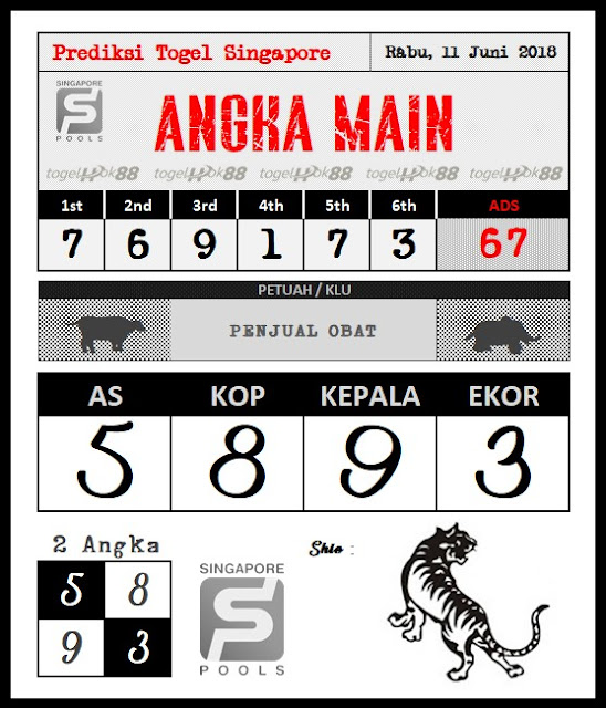 PREDIKSI SINGAPORE POOLS 11 JULI 2018 Prediksi Togel Hari Ini