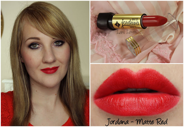 Jordana Matte Red lipstick swatch