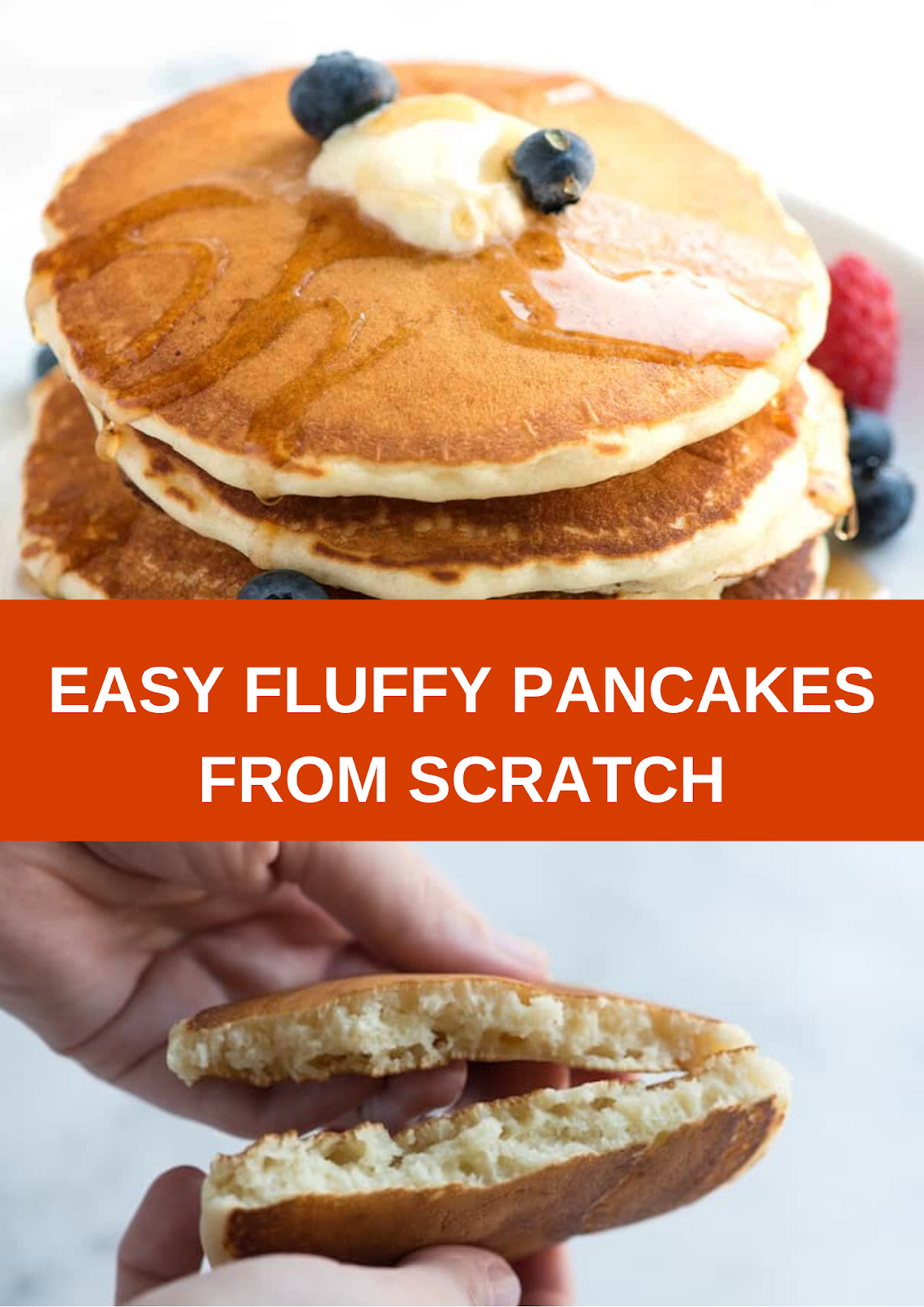 Easy Fluffy Pancakes from Scratch Recipes Food Pancakes With Video