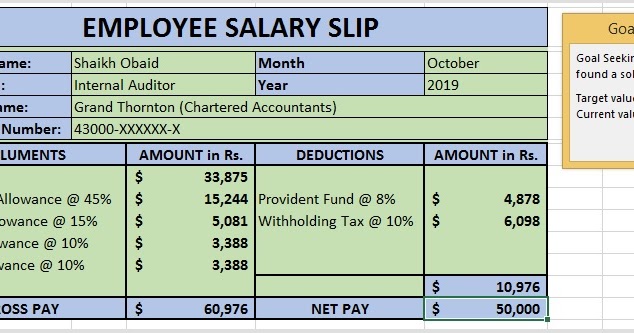 Quick Salary Calculation By Using Goal Seek In Microsoft Excel