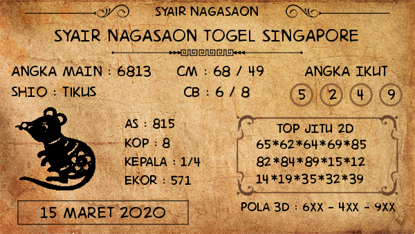 Prediksi Togel Singapura Minggu 15 Maret 2020 Prediksitogel Jp Prediksi Togel Singapura Minggu 15 Maret 2020 Prediksitogel Jp