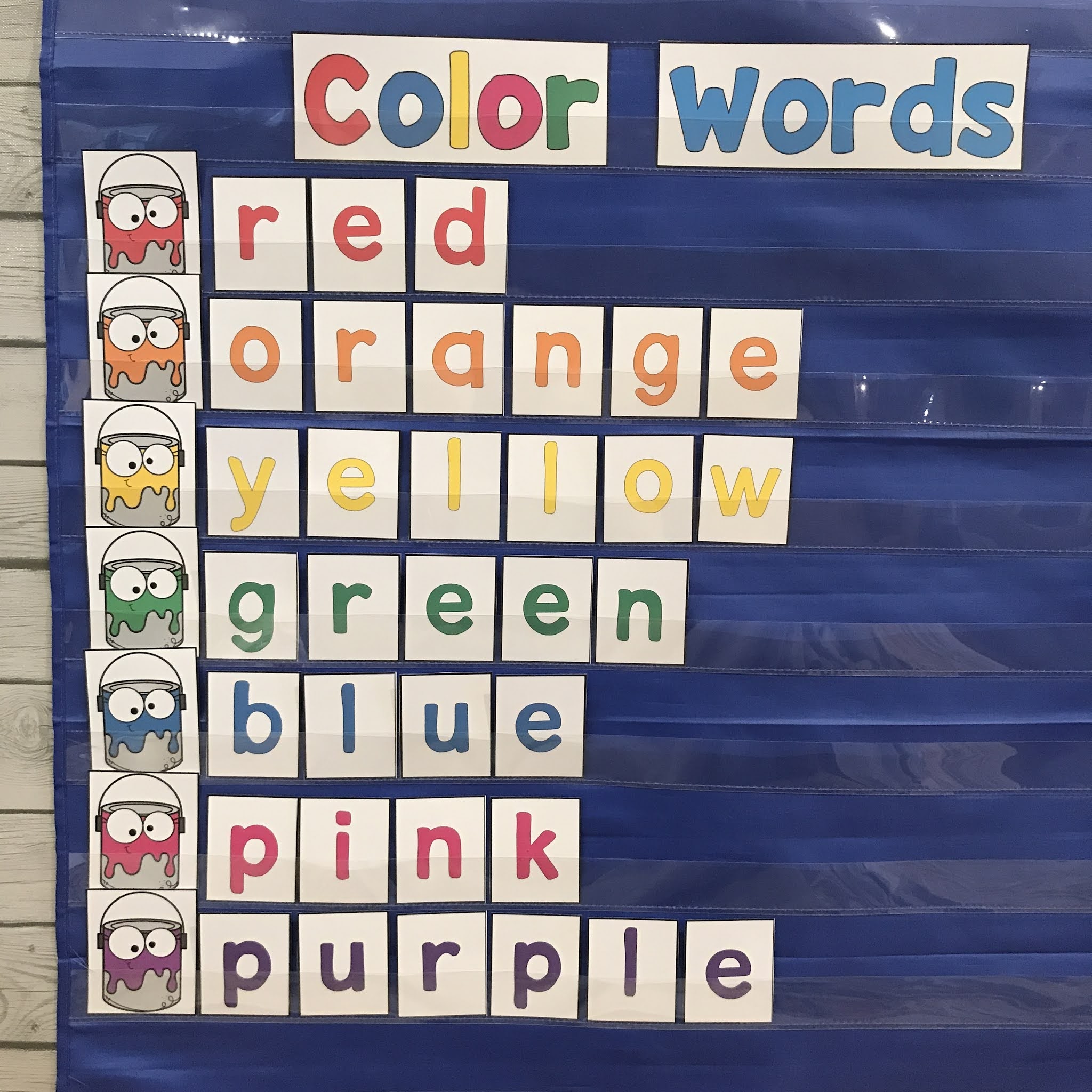 Color Words Pocket Chart Center Mrs. McGinnis' Little Zizzers