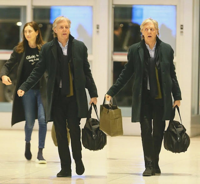 PAUL ON THE RUN Paul McCartney and wife Nancy Shevell arrive at JFK
