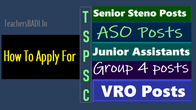How to apply for TSPSC VRO, ASO, Group 4, Junior Assistant, Steno Posts 2018 how to apply for tspsc vro, aso, group 4, junior assistant,steno posts recruitment 2018,tspsc vro, aso, group 4,junior assistant,steno posts recruitment 2018 online application,apply online for tspsc vro,aso,group 4,junior assistant,steno posts recruitment 2018
