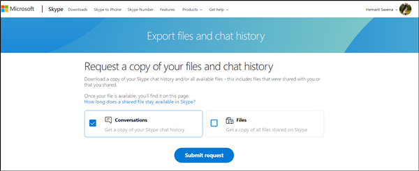 Windows PC에 Skype 파일 및 채팅 기록