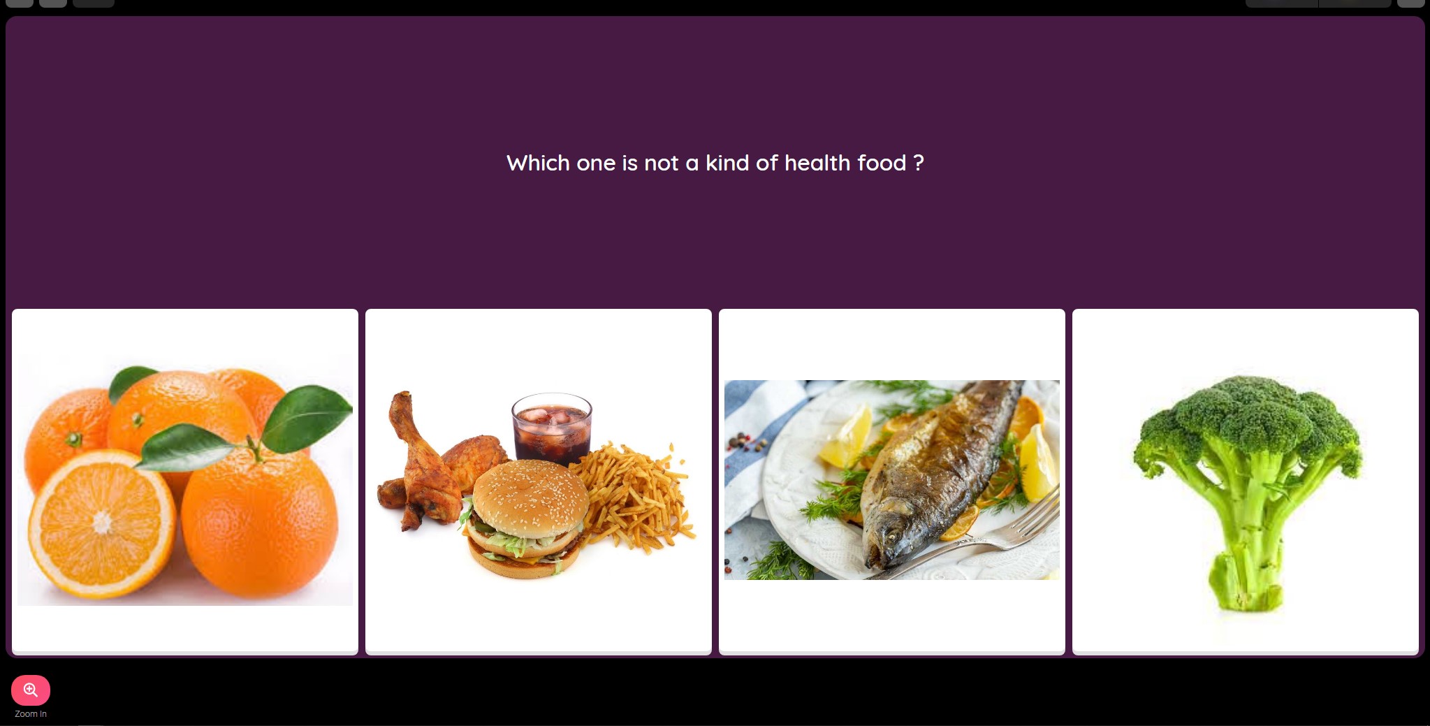 Kahoot quiz on health and hygiene rules