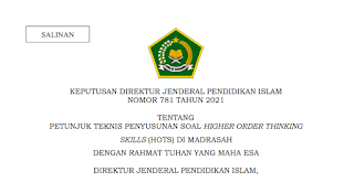 Juknis Penyusunan Soal Higher Order Thinking Skills Hots Pada Madrasah