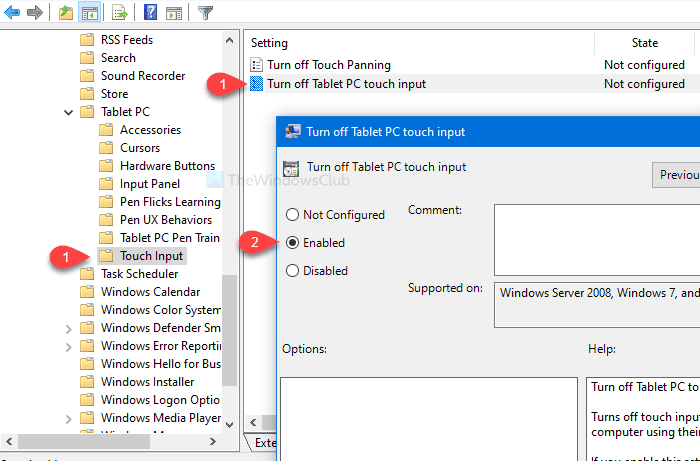 Как включить или отключить сенсорный ввод планшетного ПК в Windows 10