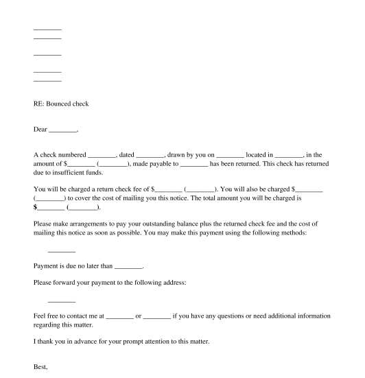 Bounced Check Letter Template