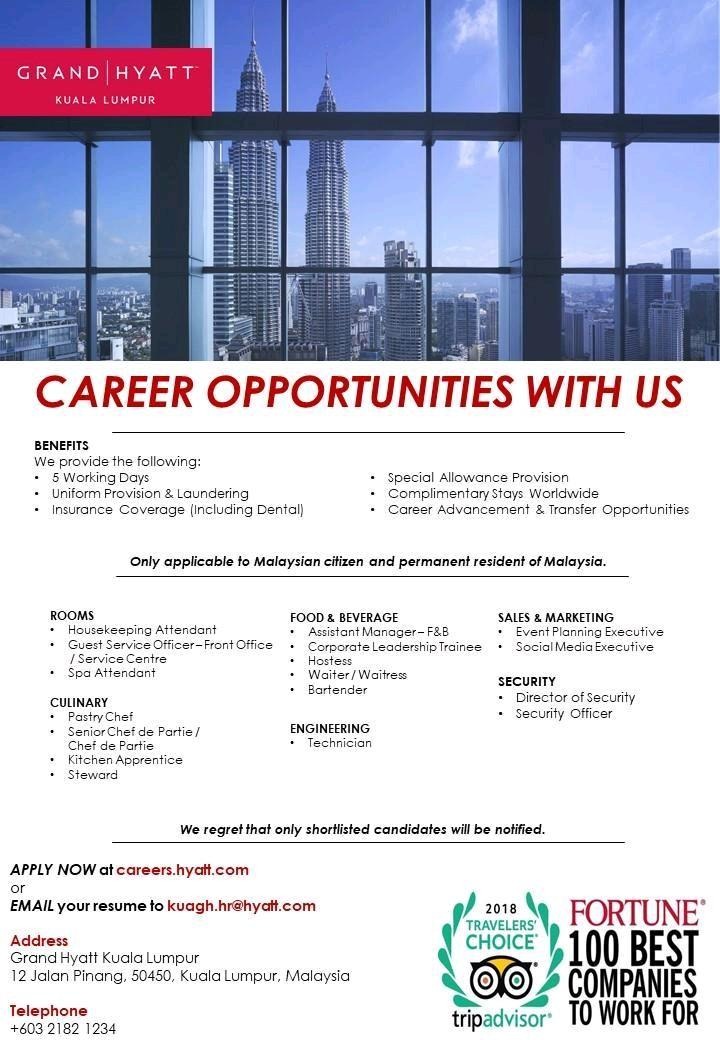 Grand Hyatt Career Opportunities for Malasian Citizens (Security