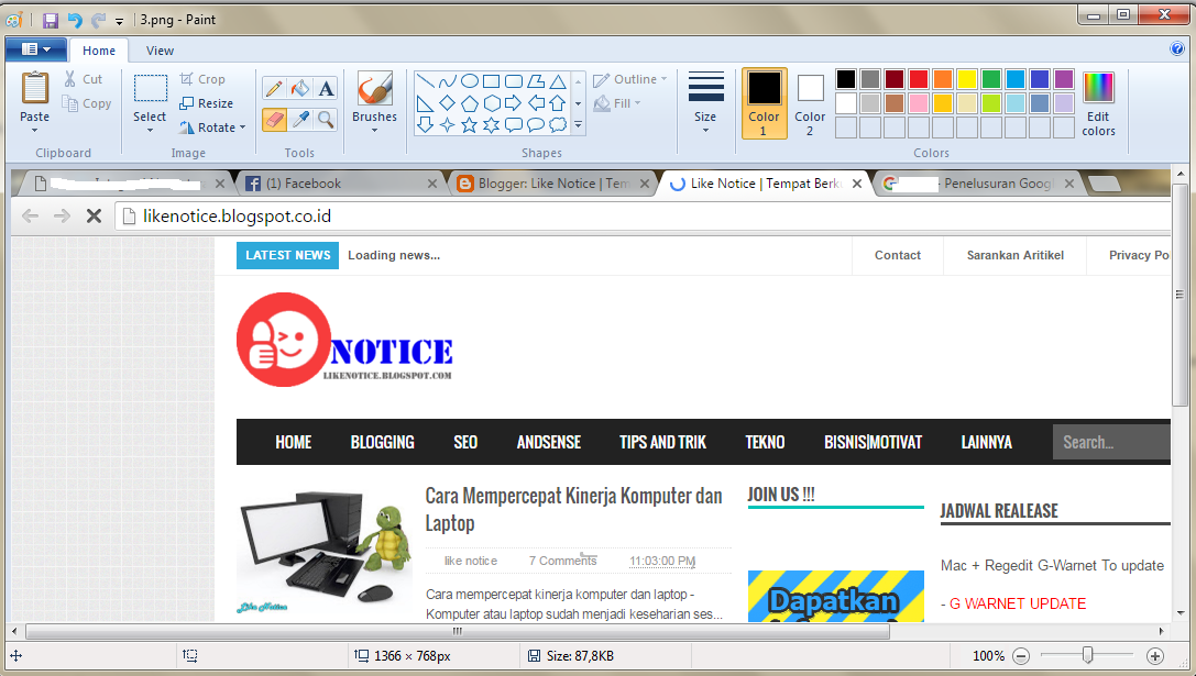 Cara Mengambil Gambar Pada Layar Komputer / Laptop (Screenshot