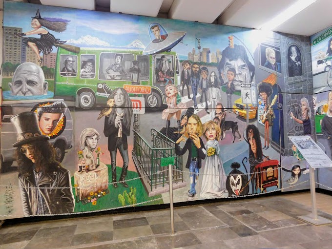 Mural Un Viaje por el Rock and Roll, metro auditorio de la Ciudad de México 