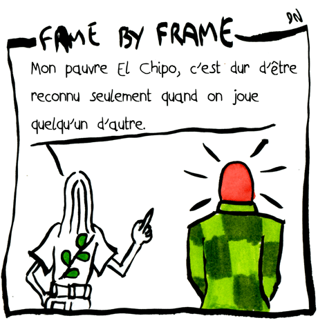 "FAME BY FRAME" strip de Zéda pour illustrer chronique 7BD sur "EL CHIPO" de Witko chez Delcourt "FAME BY FRAME" strip de Zéda pour illustrer chronique 7BD sur "EL CHIPO" de Witko chez Delcourt