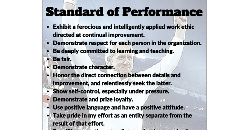 the dao of strategy bill walshs standard of performance standard bill