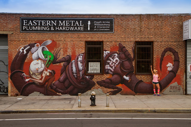 New Street Art Mural By Italian Artist ZED1 In Brooklyn, New York City. 1