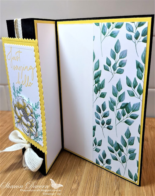 Tasteful Touches,creative fold cards, z fold card, fancy fold cards, Daffodil Delight, #colourcreationsshowcase, Rhapsody in craft, forever greenery, Stampin' Up!, #loveitchopit