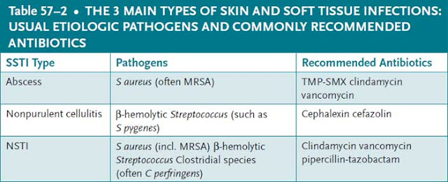 3 main types of skin and soft tissue infections