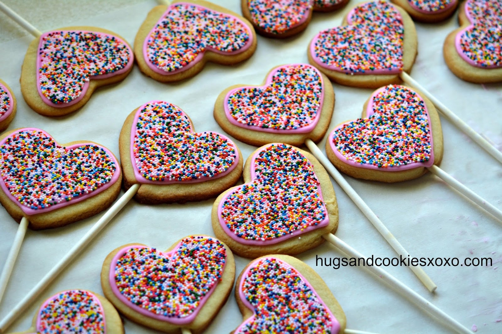SPRINKLE HEART COOKIES Hugs and Cookies XOXO
