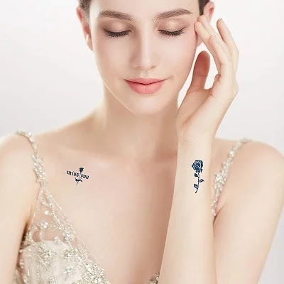 Body Art Flower Word Fake Tattoos