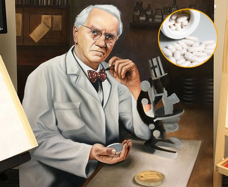 Who invented the antibiotic drug penicillin?