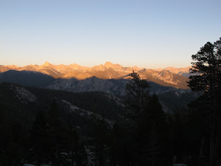 Sonnenuntergang oberhalb des Kings Canyon