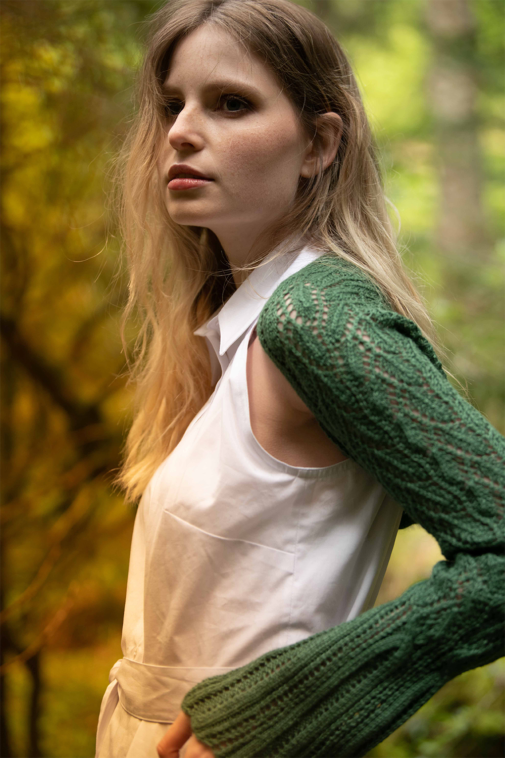 Green lace shrug