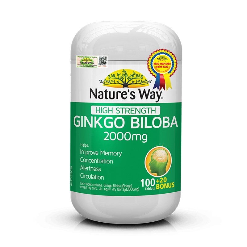 Nature’s way Viên uống bổ não Ginkgo Biloba 2000mg 120 viên