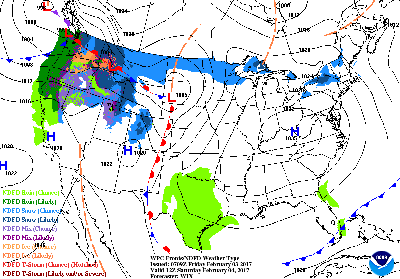 National Surface Map for Saturday at 7 am National Surface Map for Saturday at 7 am