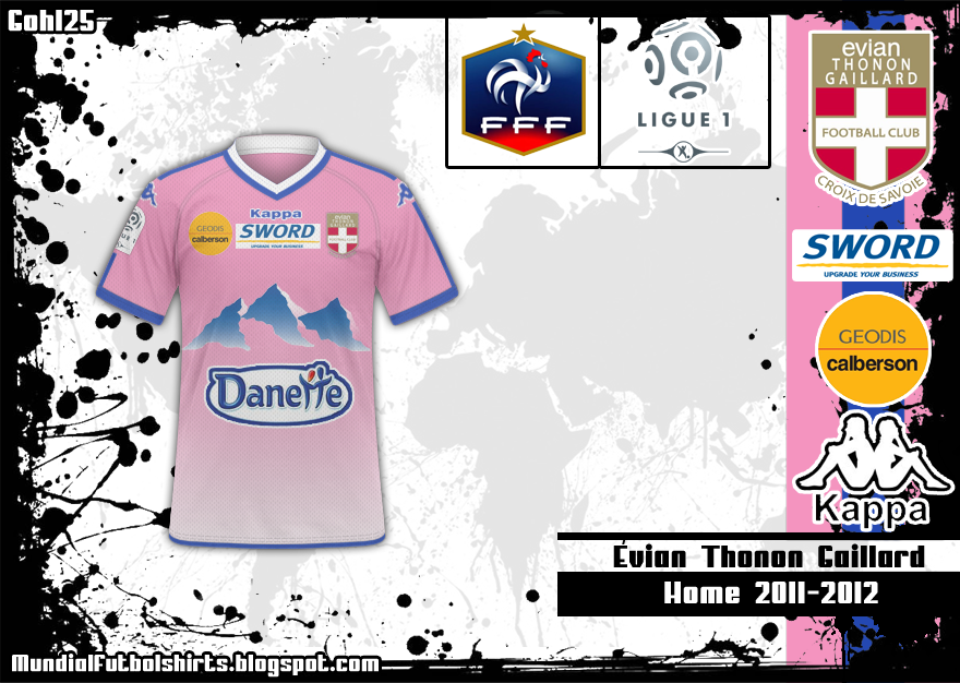 Mundial Futbol Shirts: Évian Thonon Gaillard FC 2011-2012 (Ligue 1)