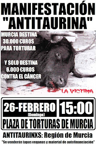 Performance y manifestación Antitaurina Murcia (26-2-2012)