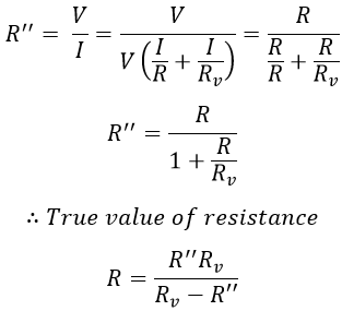 Ammeter Voltmeter Method for Measurement of Resistance