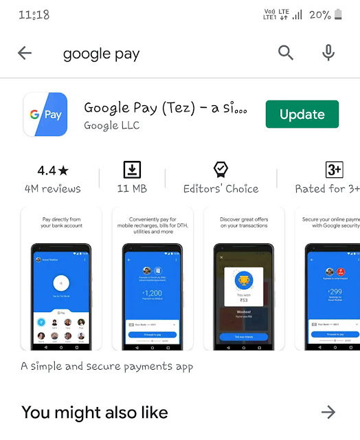 Update Google Pay app to the latest version Update Google Pay app