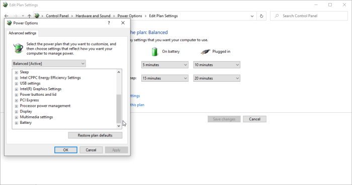 Impostazione delle opzioni di risparmio energia avanzate di Windows 10