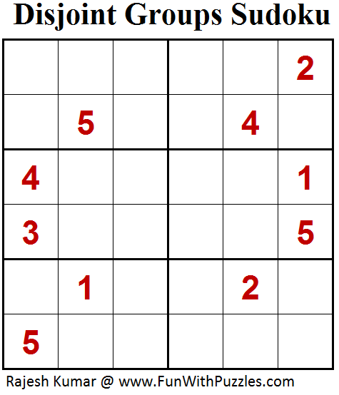 Disjoint Groups Sudoku (Mini Sudoku Series #69)