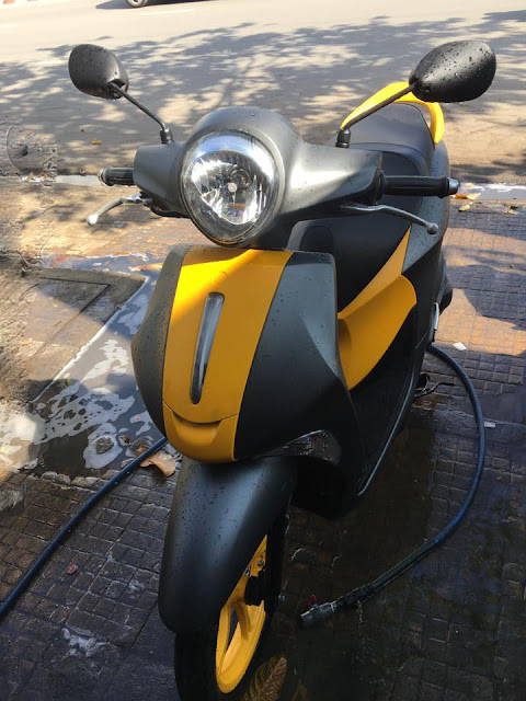 Sơn xe Yamaha Janus màu vàng xám cực đẹp