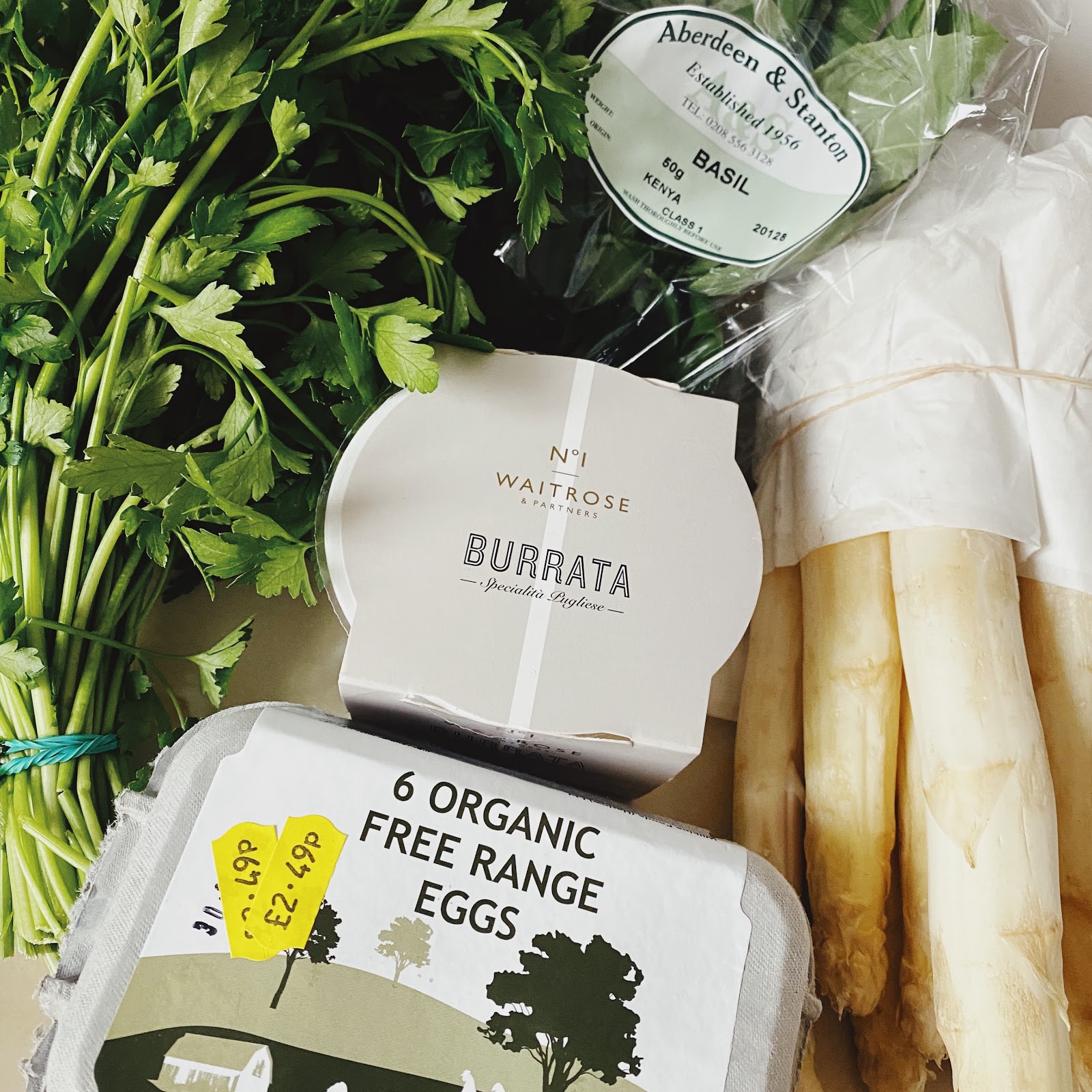 Stella's Wardrobe ASPARAGUS FRITTATA WITH BURRATA & HERB PESTO