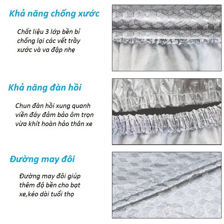 Bạt phủ xe ô tô 3 lớp Bạt phủ xe ô tô 3 lớp