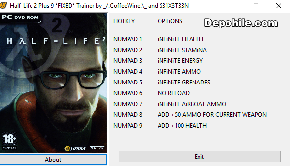 Half-Life 2 El Bombası,Sekmeme +9 Trainer Hilesi (CoffeeWine)