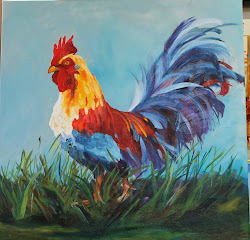 rooster painting cock paintings west kay wyne wildlife few