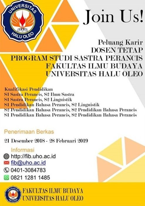 Lowongan Dosen dan Tenaga Kependidikan Bulan Januari 2019 - Lowongan