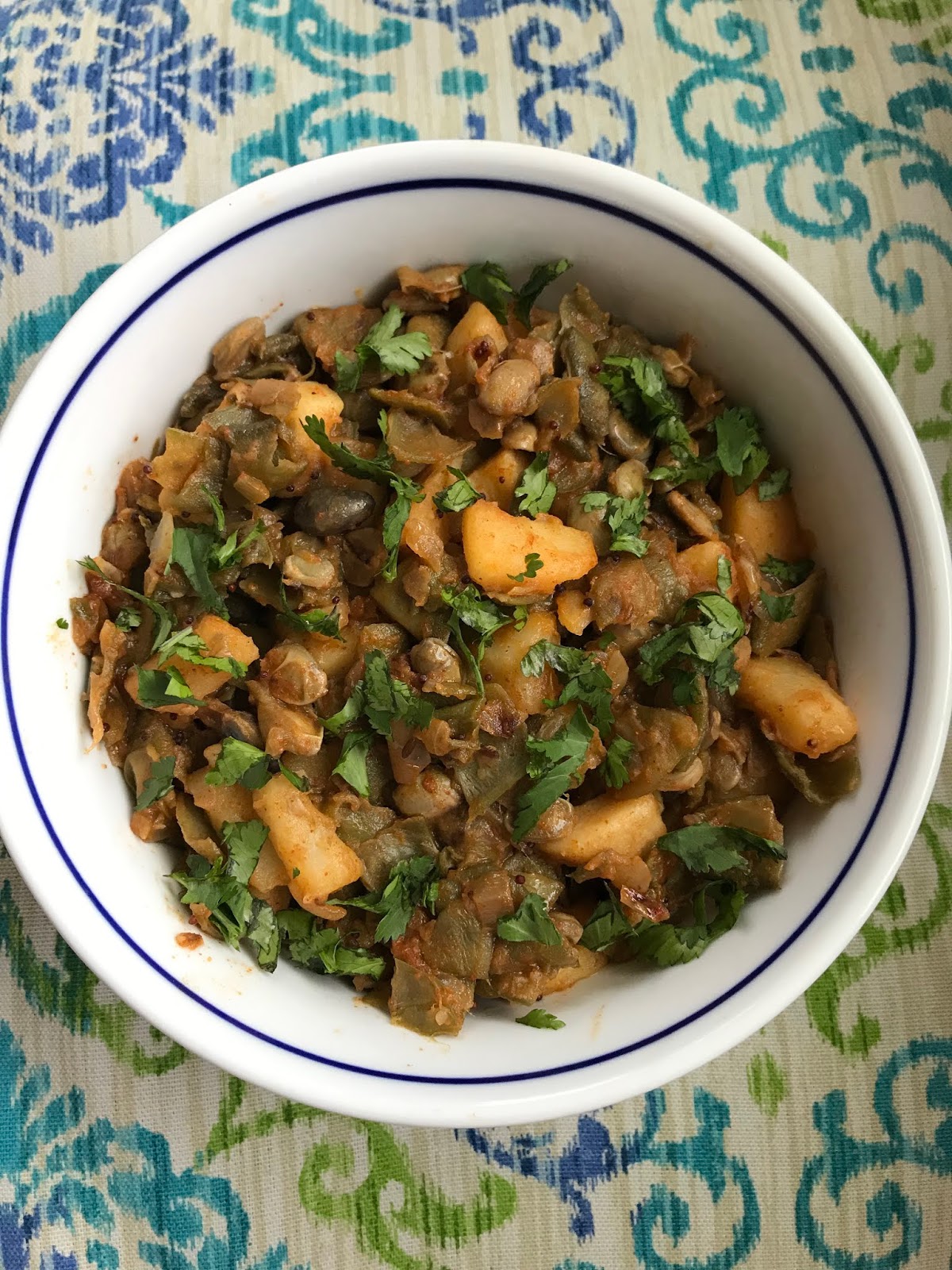 Instant Pot Potato Broad beans curry (Aloo Chikkudu) For a Healthy