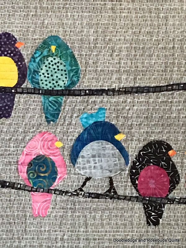 Doodlebugs and Rosebuds Quilts Birds on a Wire
